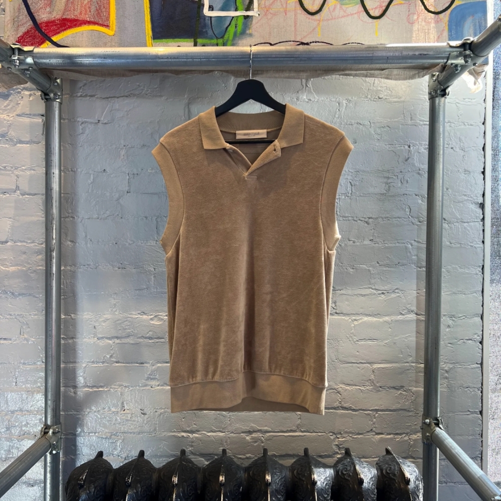 Fear of God Tan Sleeveless Polo Top